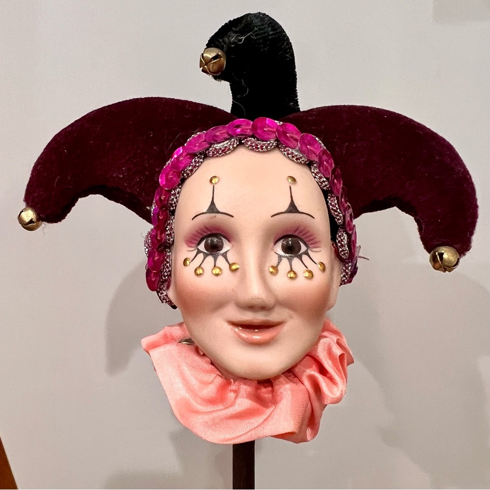 Hamilton Collection The Entertainer Jester Porcelain Head Replacement Wand Staff